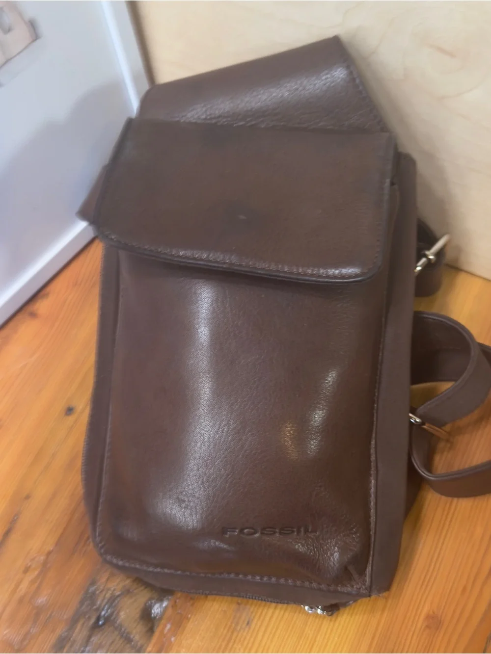 Fossil Dark Brown Leather Belt Bag